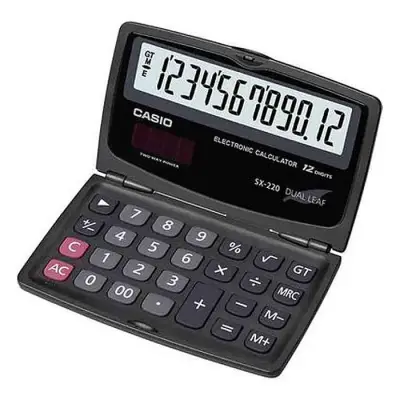 Casio SX-220-W Portable Type 12 Digits Calculator